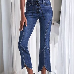Lucky Brand | Lace Up Bridgette Crop Flare Jean In Tigris Size 4 / 27 NWT‎